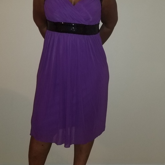 NWT Lane Bryant Purple and Black Sequin Dress - Picture 2 of 6